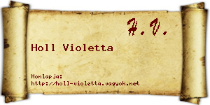 Holl Violetta névjegykártya